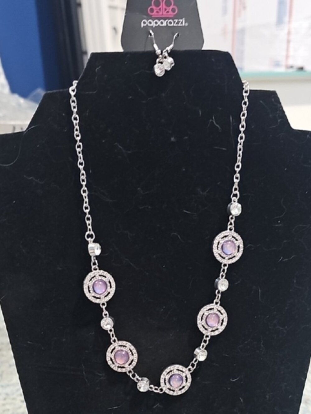 Paparazzi Silver Necklace with Purple Accents